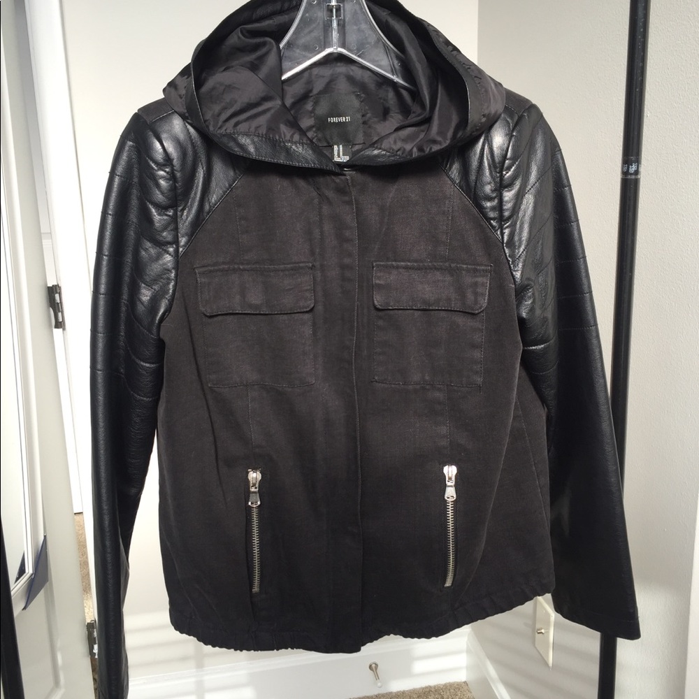 Black faux leather jacket